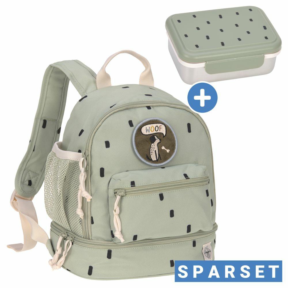 Kinderkoffer & Kindertaschen |   2-Tlg. Set Rucksack Mini Backpack & Edelstahl-Brotdose Lunchbox – Happy Prints – Light Olive Kinderkoffer & Kindertaschen Kinderkoffer & Kindertaschen