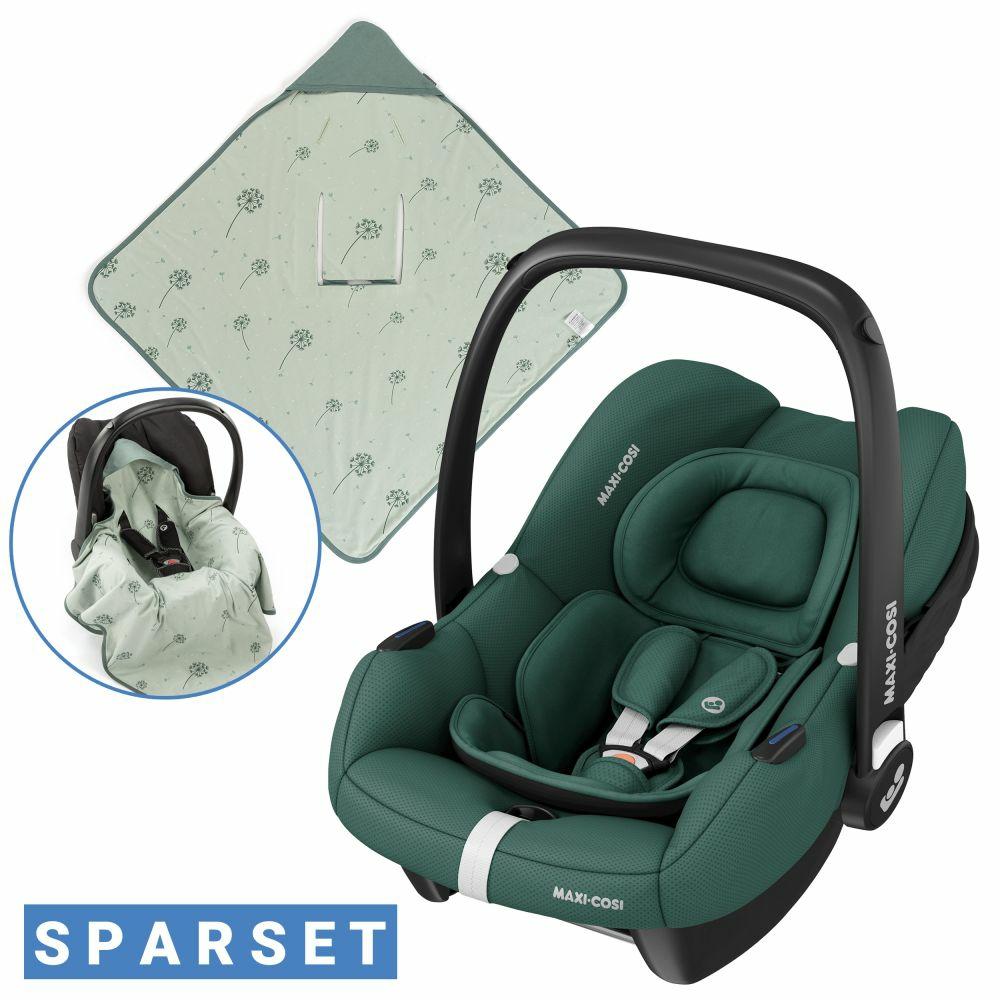 Kindersitze |   Babyschale Cabriofix I-Size Ab Geburt – 12 Monate (40-75 Cm) & Sitzverkleinerer, Sonnenverdeck Inkl. Einschlagedecke Pusteblume – Essential Green – Kollektion 2024 Kindersitze Kindersitze