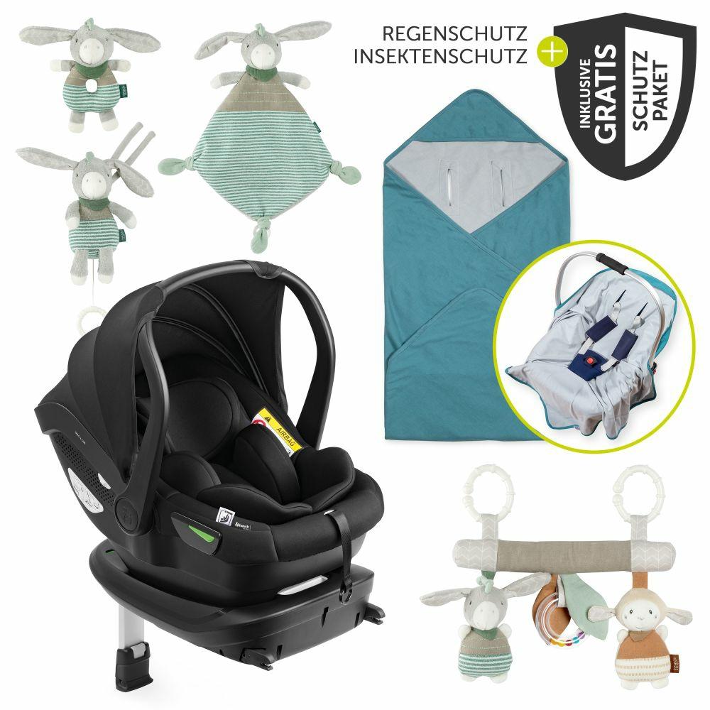 Kindersitze |   Babyschalen-Set Drive N Care Set I-Size (40 – 87 Cm) Inkl. Isofix Basis + Gratis Schutzpaket, Einschlagdecke & Fehn Spielzeug-Set – Patina Kindersitze Kindersitze