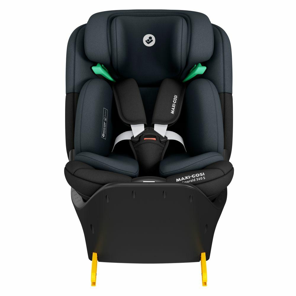 Kindersitze |   Reboarder-Kindersitz Emerald S I-Size Drehbar Ab Geburt – 12 Jahre (40 Cm – 150 Cm) Mit G-Cell Seitenaufpralltechnologie & Isofix-Base – Tonal Black Kindersitze Kindersitze