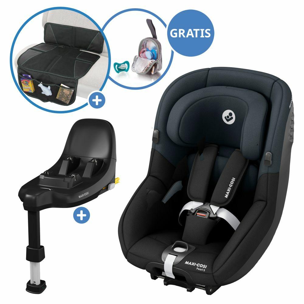 Kindersitze |   Reboarder-Kindersitz Pearl S I-Size Ab 3 Monate – 4 Jahre (61 Cm – 105 Cm) Inkl. Isofix-Basis Familyfix S, Schutzunterlage & Schnullertasche – Tonal Black Kindersitze Kindersitze