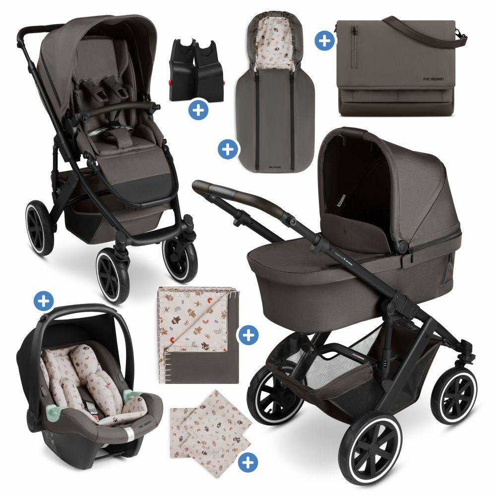 Kinderwagen |   13-Tlg. Kombi-Kinderwagen-Set Salsa 5 Air Starter Set Inkl. Babywanne, Sportsitz, Tulip, Adapter, Wickeltasche Urban, Fußsack, Spucktücher, Magnetcilp, Decke, Regenschutz & Moskitonetz – Pure – Teddy – Kollektion 2025 Kinderwagen Kinderwagen