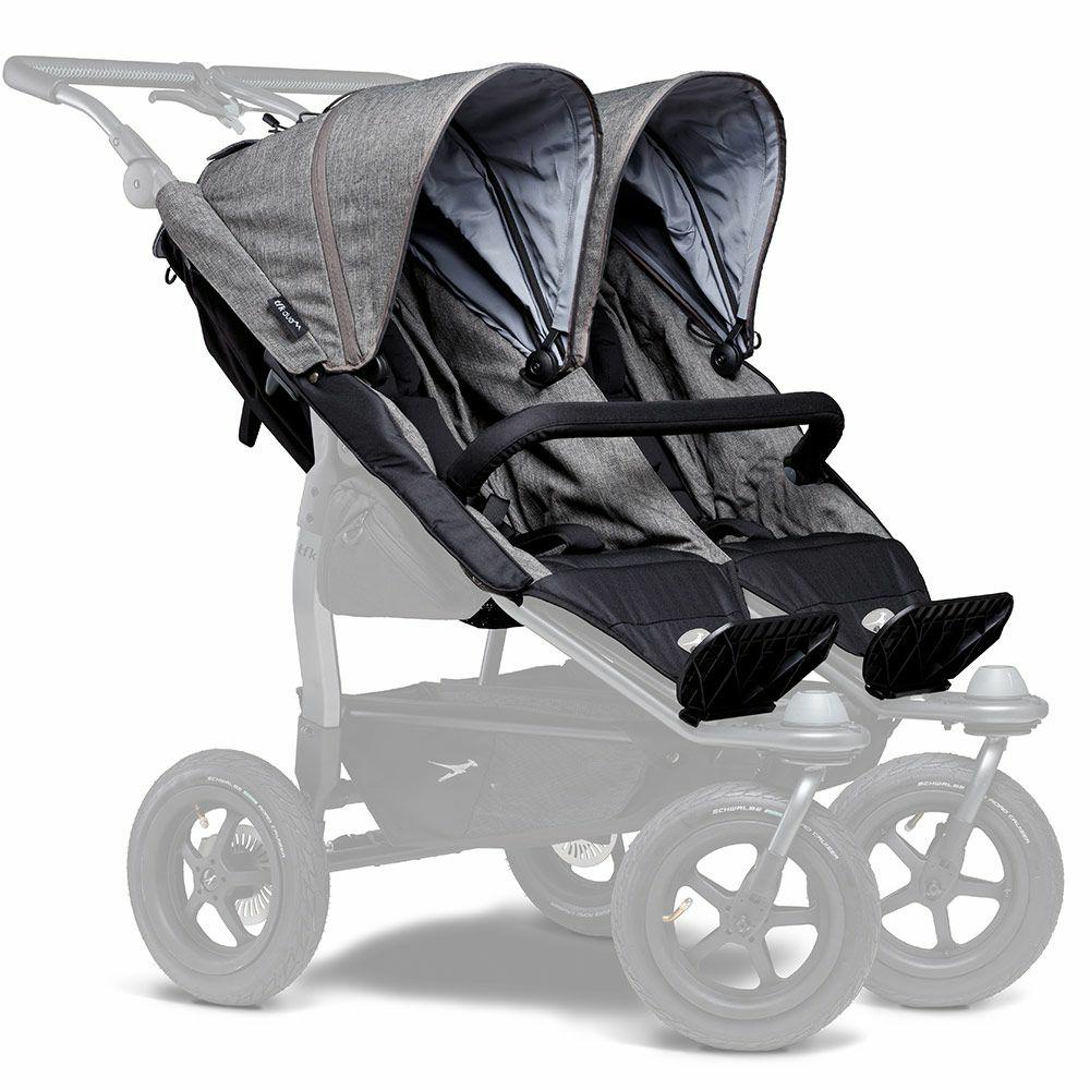 Kinderwagen |   2 Sportsitze Für Duo – Xxl Komfort-Sitz Inkl. Wetterschutz Für Kinder Bis 45 Kg – Grau Kinderwagen Kinderwagen