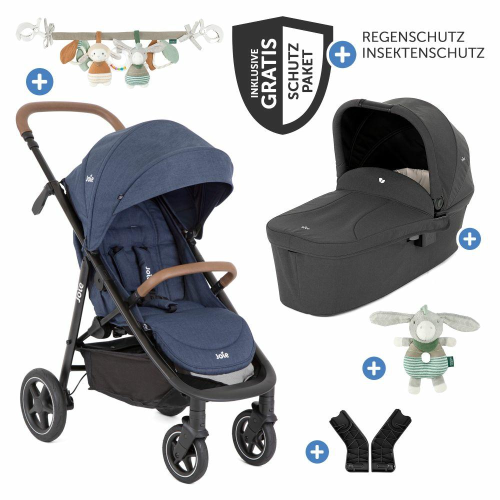 Kinderwagen |   2In1 Kombi-Kinderwagen-Set Mytrax Pro Bis 22 Kg Belastbar Mit Kinderwagenkette & Ring-Greifling – Teleskopschieber, Getränkehalter, Babywanne Ramble, Adapter & Zubehörpaket – Blueberry – Kollektion 2024 Kinderwagen Kinderwagen