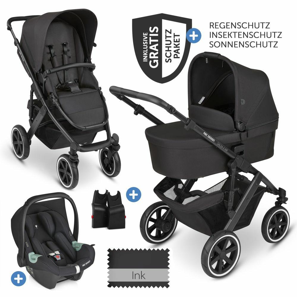 Kinderwagen |   3In1 Kinderwagen-Set Salsa 4 Air – Inkl. Babywanne, Autositz Tulip, Sportsitz Und Xxl Zubehörpaket – Ink – Kollektion 2024 Kinderwagen Kinderwagen