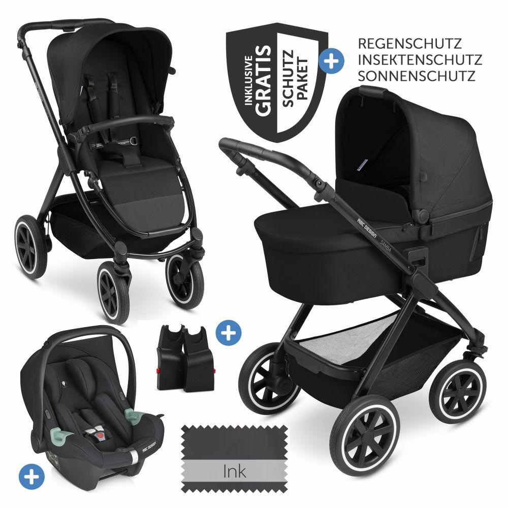 Kinderwagen |   3In1 Kinderwagen-Set Samba – Inkl. Babywanne, Autositz Tulip, Sportsitz Und Xxl Zubehörpaket – Ink – Kollektion 2024 Kinderwagen Kinderwagen