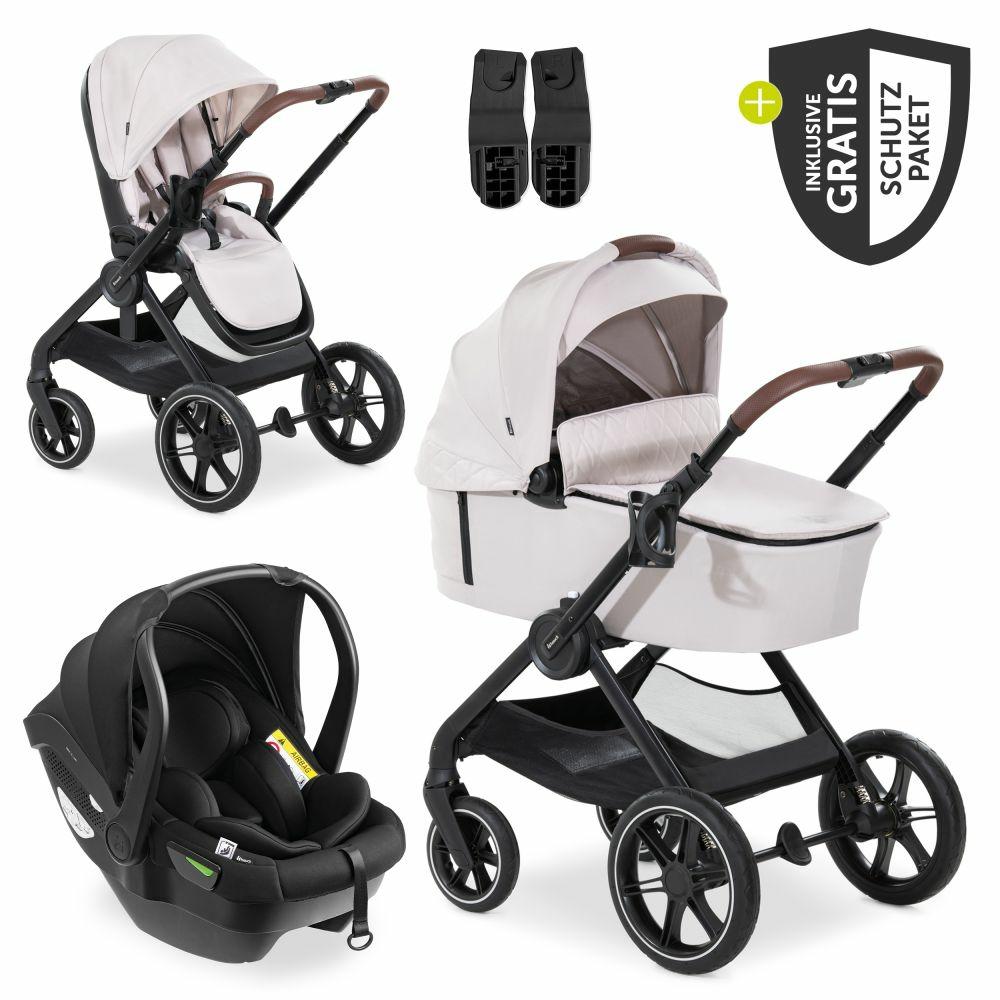 Kinderwagen |   3In1 Kinderwagen-Set Walk N Care Trio Set Inkl. I-Size Babyschale Drive N Care & Xxl Zubehörpaket – Beige Kinderwagen Beige