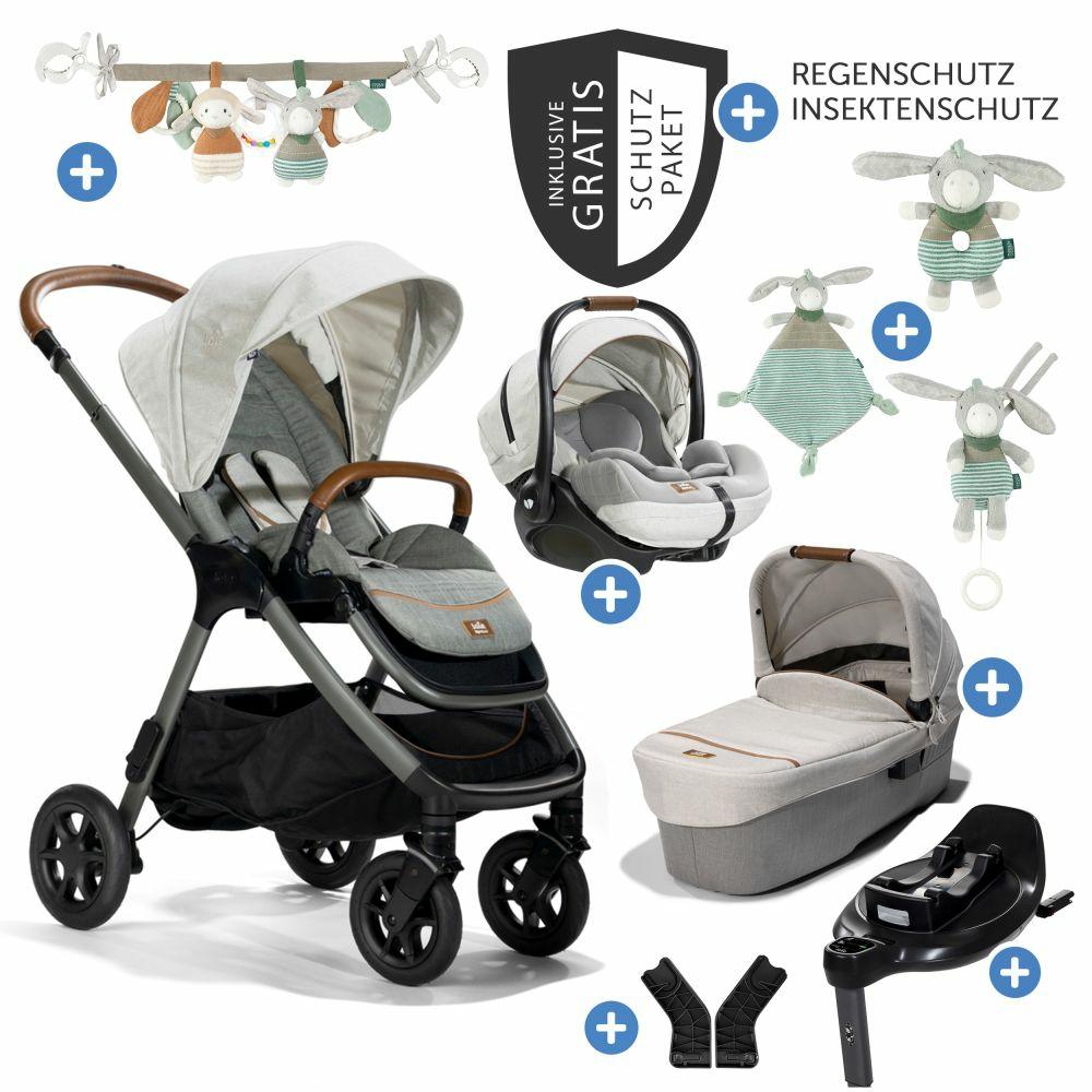 Kinderwagen |   4In1 Kombi-Kinderwagen-Set Finiti Bis 22 Kg Belastbar Mit Liegeposition, Kinderwagenkette, Greifling, Spieluhr – Teleskopschieber, Sportsitz, Babywanne Ramble Xl, Babyschale, Adapter & Zubehörpaket – Signature – Oyster – Kollektion 2024 Kinderwagen Kinderwagen