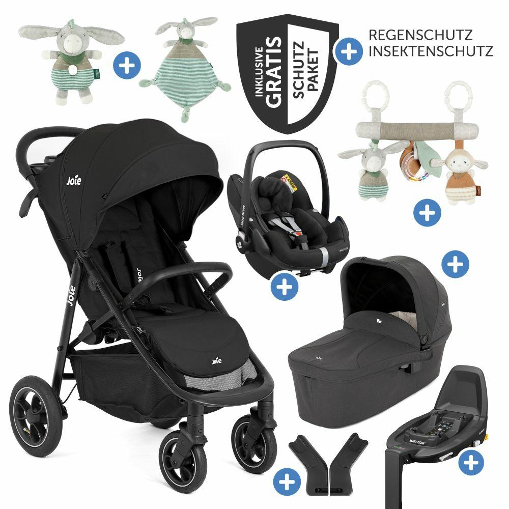 Kinderwagen |   4In1 Kombi-Kinderwagen-Set Litetrax Pro Air Bis 22 Kg Belastbar Mit Luftreifen, Babywanne Ramble, Babyschale Pebble Pro, Isofix-Basis, Activity-Trapez, Schmusetuch, Greifling, Adapter & Zubehörpaket – Shale Kinderwagen Kinderwagen