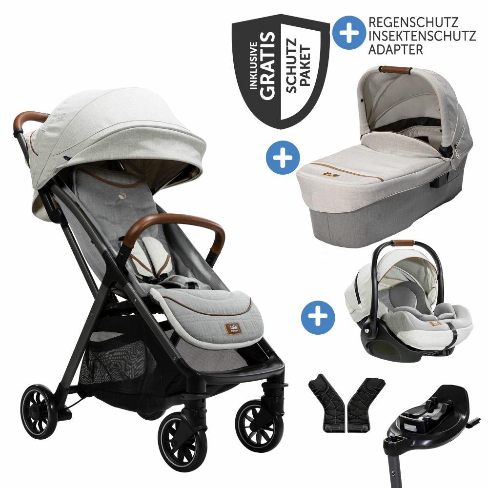 Kinderwagen |   4In1 Kombi-Kinderwagen-Set Parcel Bis 22 Kg Belastbar Mit Liegefunktion, Babyschale I-Level-Recline, Babywanne Ramble Xl, Adapter, Isofix-Basis, Transporttasche & Zubehör-Paket – Signature – Oyster – Kollektion 2024 Kinderwagen Kinderwagen