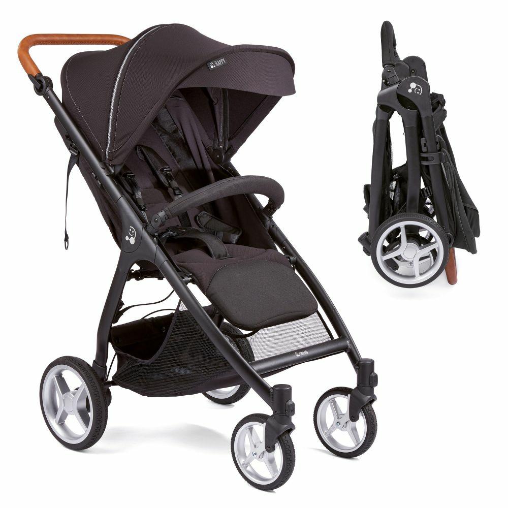 Kinderwagen |   Buggy & Sportwagen Smiloo Happy Plus Mit Liegeposition, Höhenverstellbarer Schieber, Bis 20 Kg – Black-Cognac-Black – Kollektion 2024 Kinderwagen Kinderwagen