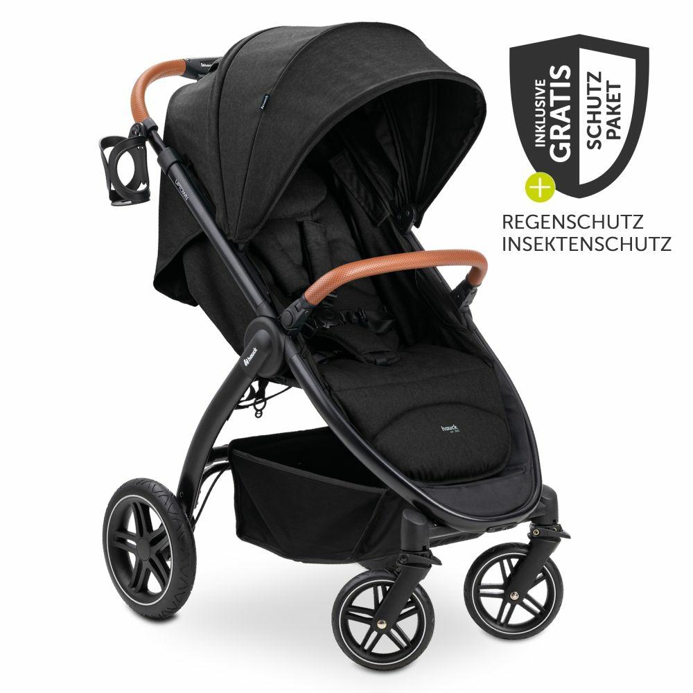 Kinderwagen |   Buggy & Sportwagen Uptown Black (Mit Liegefunktion & Einhand-Faltung) Inkl. Xxl Zubehörpaket – Melange Black Kinderwagen Kinderwagen