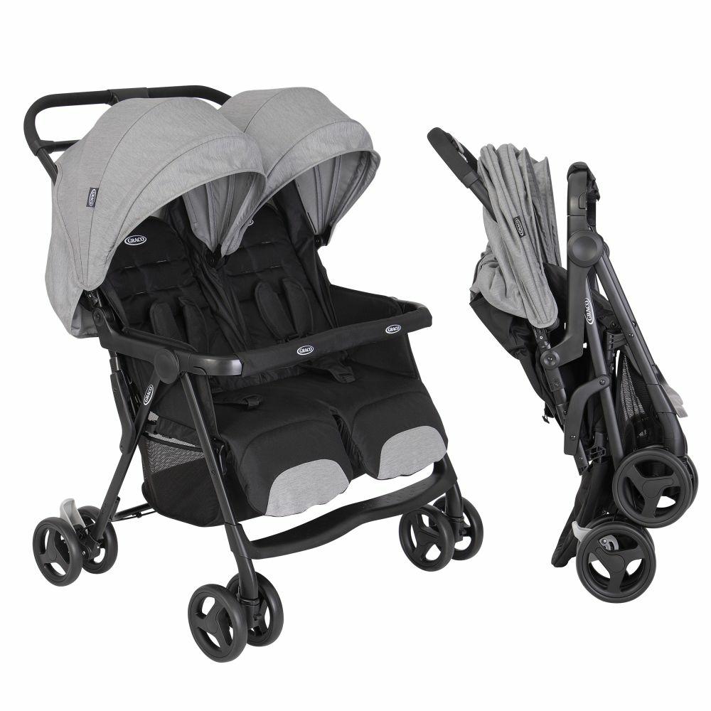 Kinderwagen |   Geschwister- & Zwillingswagen Duorider Nur 12,1 Kg Eigengewicht Mit Liegeposition Inkl. Regenschutz – Steeple Gray – Kollektion 2024 Kinderwagen Kinderwagen