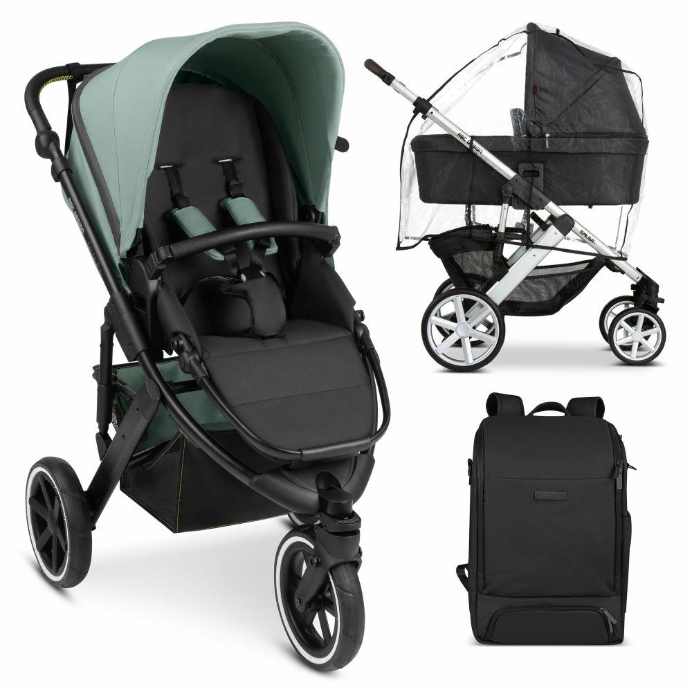 Kinderwagen |   Jogger Salsa Run – Runner Mit Sportzulassung, Luftbereifung, Handbremse Inkl. Wickelrucksack & Regenschutz – Aqua – Kollektion 2024 Kinderwagen Kinderwagen