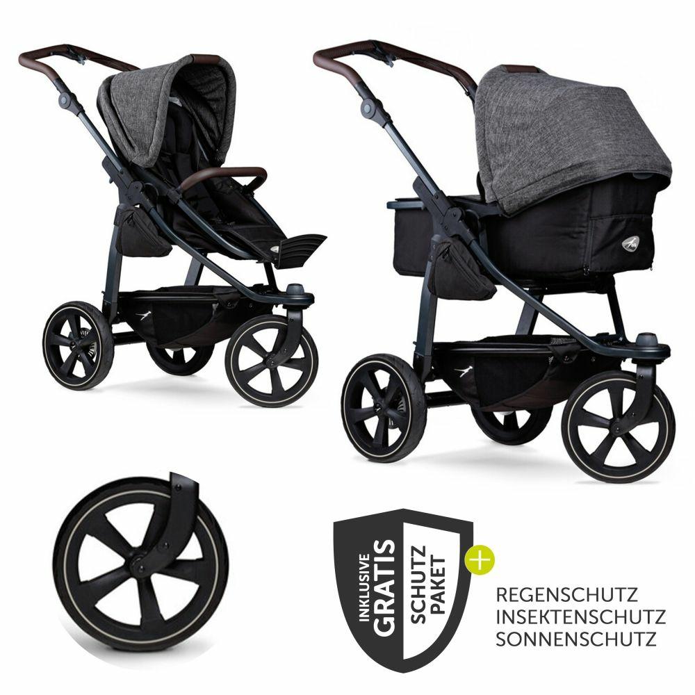 Kinderwagen |   Kombi-Kinderwagen Mono 2 Luftkammerreifen Inkl. Kombi-Einheit (Babywanne + Sitz) Mit Liegeposition&Xxl Zubehör – Anthrazit – Kollektion 2024 Kinderwagen Kinderwagen