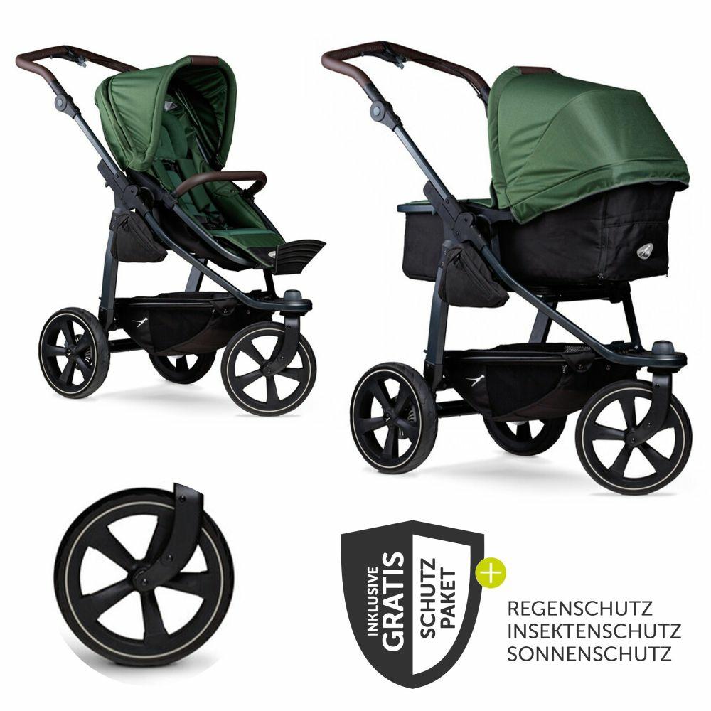 Kinderwagen |   Kombi-Kinderwagen Mono 2 Luftkammerreifen Inkl. Kombi-Einheit (Babywanne + Sitz) Mit Liegeposition&Xxl Zubehör – Olive – Kollektion 2024 Kinderwagen Kinderwagen