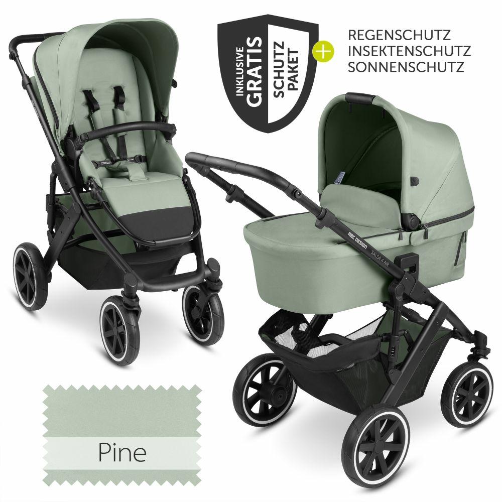 Kinderwagen |   Kombi-Kinderwagen Salsa 4 Air – Inkl. Babywanne & Sportsitz Mit Xxl Zubehörpaket – Pine – Kollektion 2024 Kinderwagen Kinderwagen