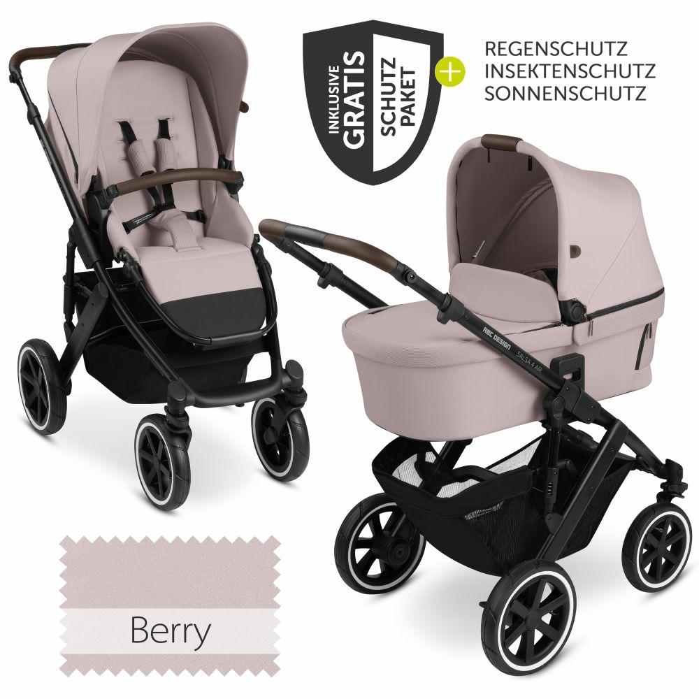 Kinderwagen |   Kombi-Kinderwagen Salsa 4 Air – Inkl. Babywanne & Sportsitz Mit Xxl Zubehörpaket – Pure Edition – Berry – Kollektion 2024 Kinderwagen Kinderwagen