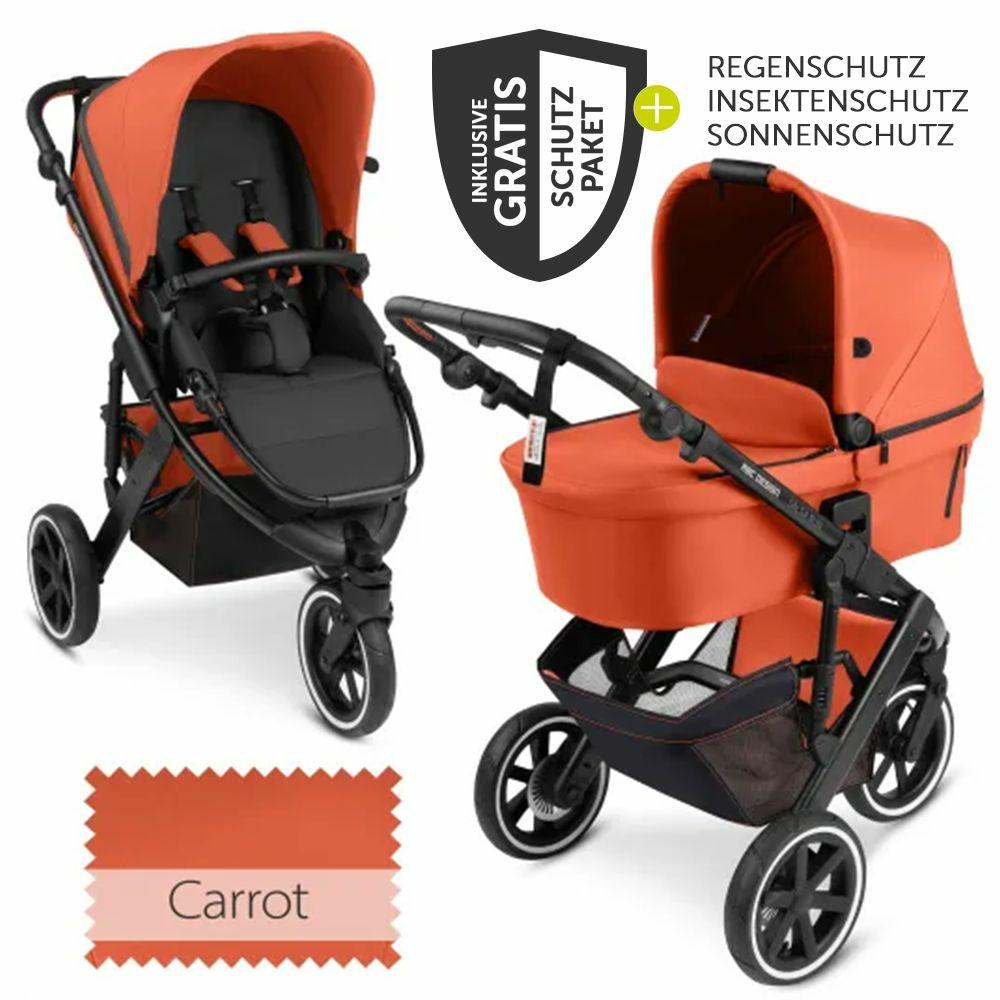 Kinderwagen |   Kombi-Kinderwagen Salsa Run – Inkl. Babywanne Und Sportsitz Inkl. Xxl Zubehörpaket (Mit Sportzulassung, Luftbereifung & Handbremse) – Carrot – Kollektion 2024 Kinderwagen Kinderwagen