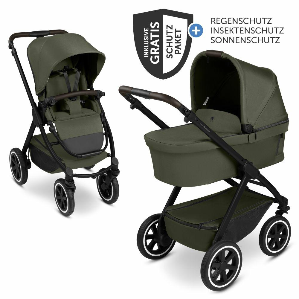 Kinderwagen |   Kombi-Kinderwagen Samba 2 Inkl. Babywanne & Sportsitz Mit Xxl-Zubehörpaket – Pure – Avocado Kinderwagen Kinderwagen