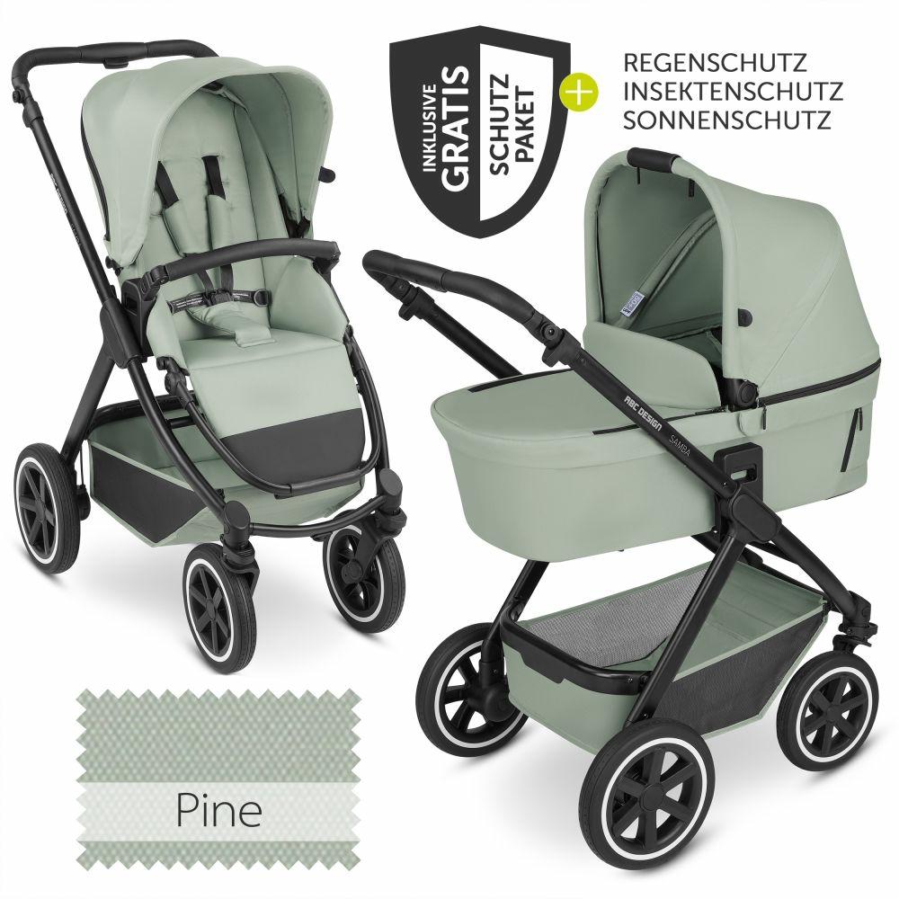 Kinderwagen |   Kombi-Kinderwagen Samba – Inkl. Babywanne & Sportsitz Mit Xxl Zubehörpaket – Pine – Kollektion 2024 Kinderwagen Kinderwagen