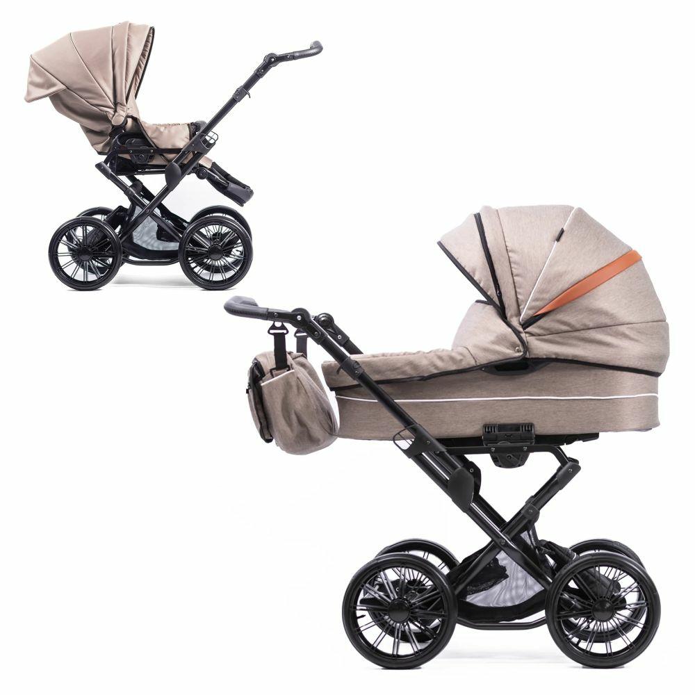 Kinderwagen |   Kombi-Kinderwagen Touring Max Bis 15 Kg Mit Babywanne, Umsetzbare Sitzeinheit, Knickschieber Inkl. Wickeltasche, Insektenschutz & Regenschutz – Brown Kinderwagen Brown