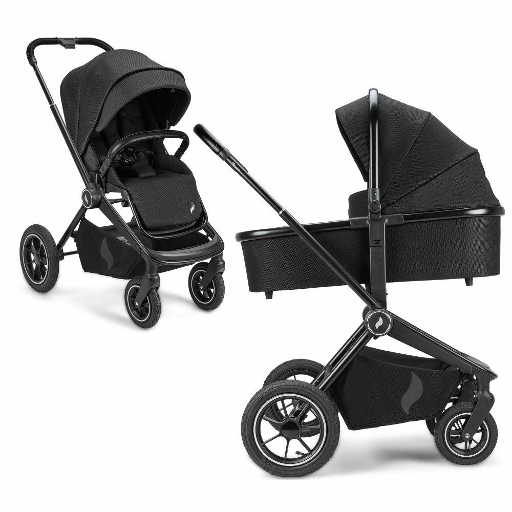 Kinderwagen |   Kombi-Kinderwagen Vamos Bis 22 Kg Belastbar Mit Luftreifen, Teleskopschieber, Umsetzbare Sitzeinheit, Babywanne Mit Matratze, Insektenschutz & Regenschutz – Night – Kollektion 2024 Kinderwagen Kinderwagen