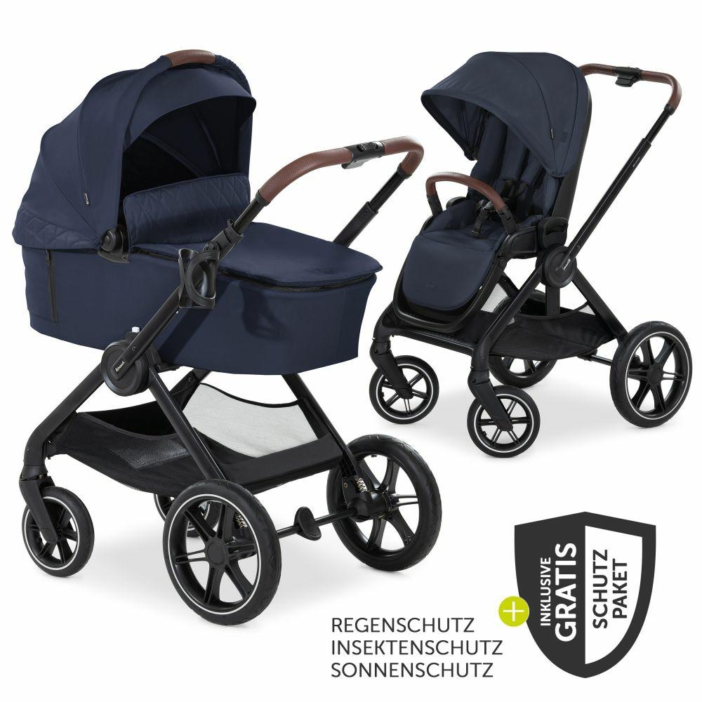 Kinderwagen |   Kombi-Kinderwagen Walk N Care Set Inkl. Babywanne, Sportsitz, Beindecke Und Xxl Zubehörpaket – Dark Navy Blue – Kollektion 2023 Kinderwagen Kinderwagen