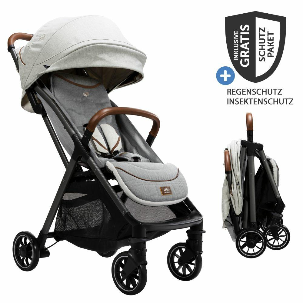 Kinderwagen |   Reisebuggy & Sportwagen Parcel Bis 22 Kg Belastbar Nur 6,9 Kg Leicht Mit Liegefunktion Inkl. Regenschutz, Insektenschutz, Adapter & Transporttasche – Signature – Oyster – Kollektion 2024 Kinderwagen Kinderwagen