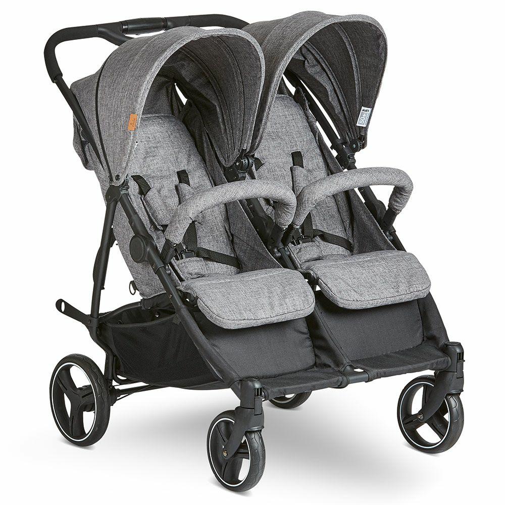 Kinderwagen |   Zwillingsbuggy Twin – Circle Line Mit Liegefunktion (Inkl. Regenverdeck) – Woven Graphite Kinderwagen Kinderwagen