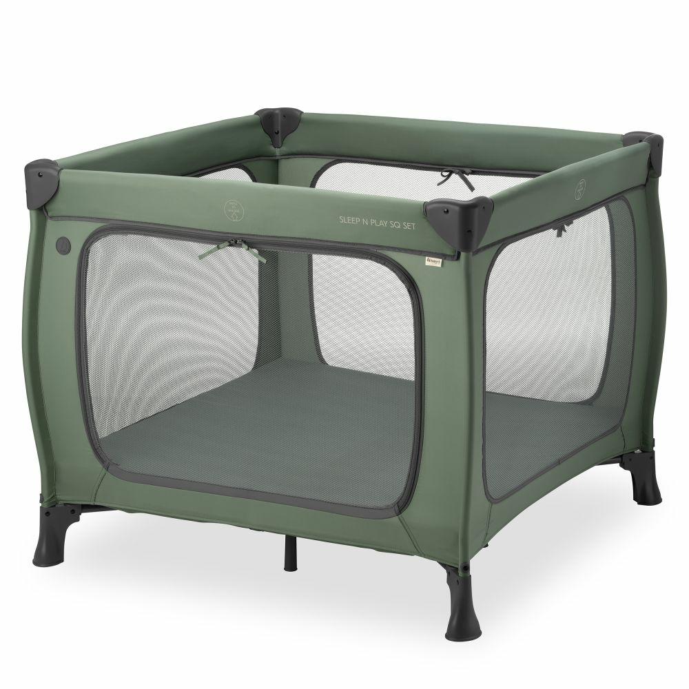 Reisebetten & Zubehör |   Reisebett & Laufgitter Sleep N Play Sq Set (Mit Komfort-Matratze & Seitlichem Einstieg) – Dark Green Reisebetten & Zubehör Reisebetten & Zubehör