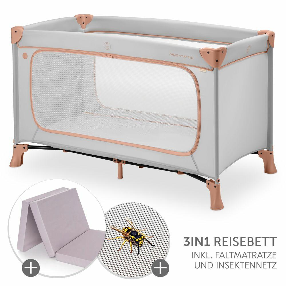 Reisebetten & Zubehör |   Reisebett Set Dream N Play Plus Inkl. Alvi Reisebett-Matratze & Insektenschutz – Dusty Cork Reisebetten & Zubehör Reisebetten & Zubehör